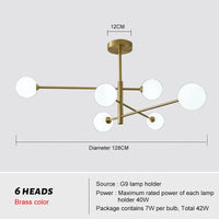 Nordic copper chandelier with creative glass and magic bean design