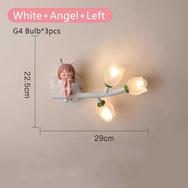 Led g4 wall light girl rabbit flower for children - vue 15 sur 22