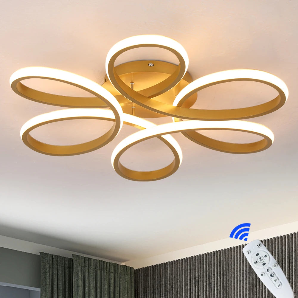 Modern aluminium and acrylic LED chandelier with adjustable remote control