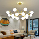 Modern glass chandelier with sparkling crystals for elegant lighting