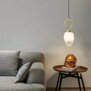 Modern copper wall light with white glass for hallway