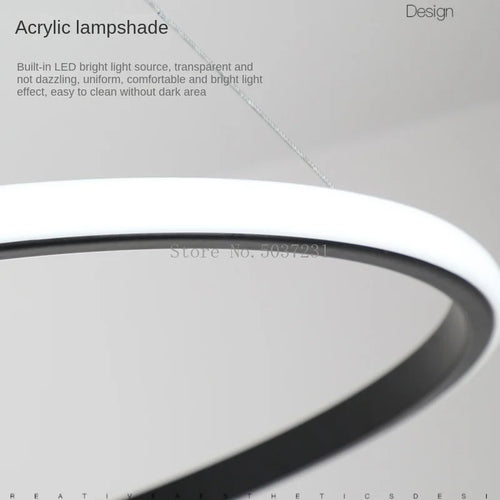 Minimalist circular chandelier for modern indoor lighting - vue 7 sur 10
