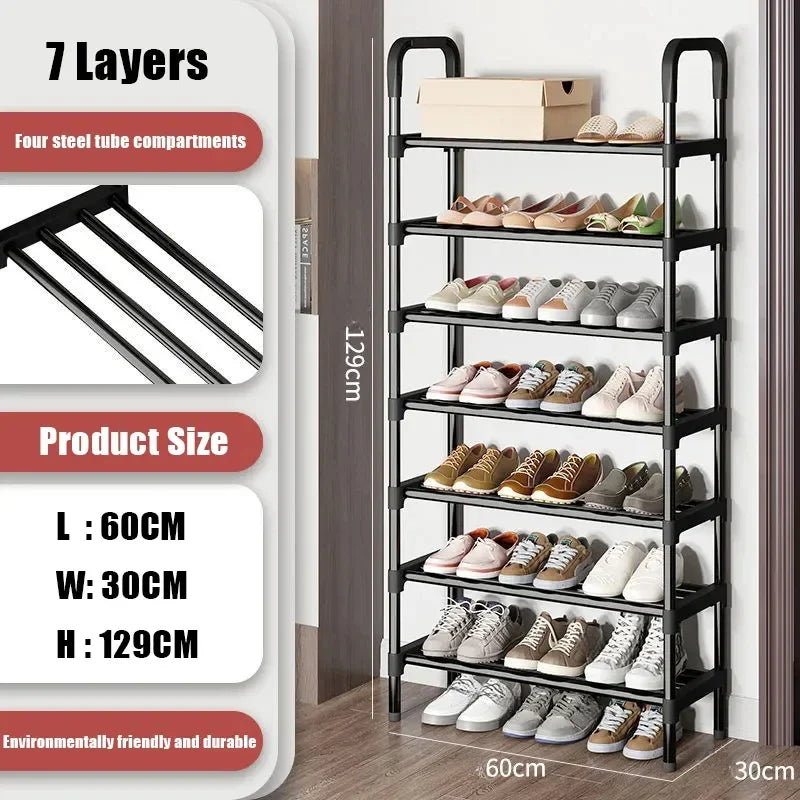 trendy space-saving 5-tier metal shoe rack - vue 16 sur 16