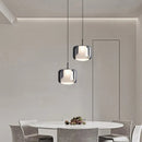 Modern smoked glass three-head LED pendant light