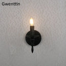 Retro iron wall light with decorative LED lighting