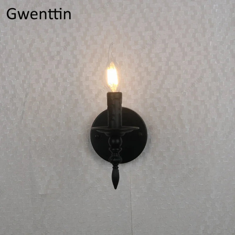 Retro iron wall light with decorative LED lighting