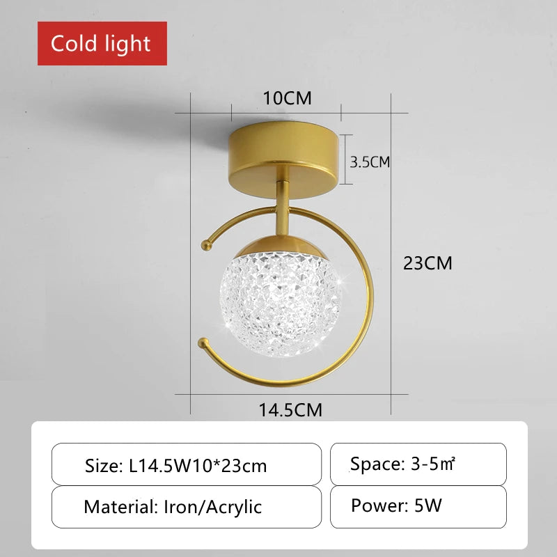 Acrylic LED ceiling light luxury indoor stepless dimming - vue 10 sur 10