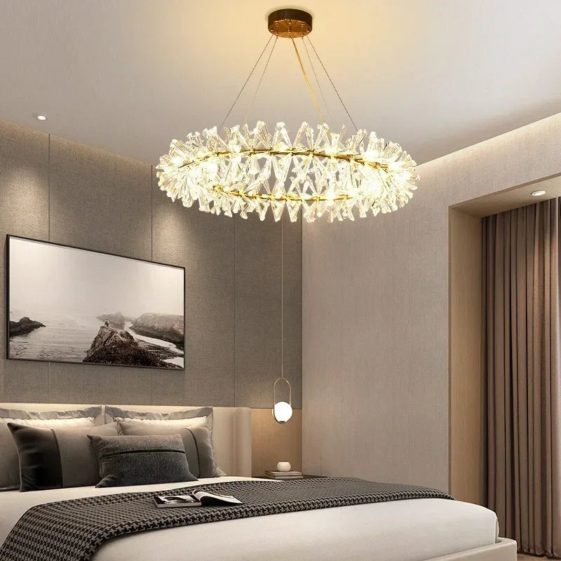 Modern clear crystal pendant light for interior decoration - vue 5 sur 13