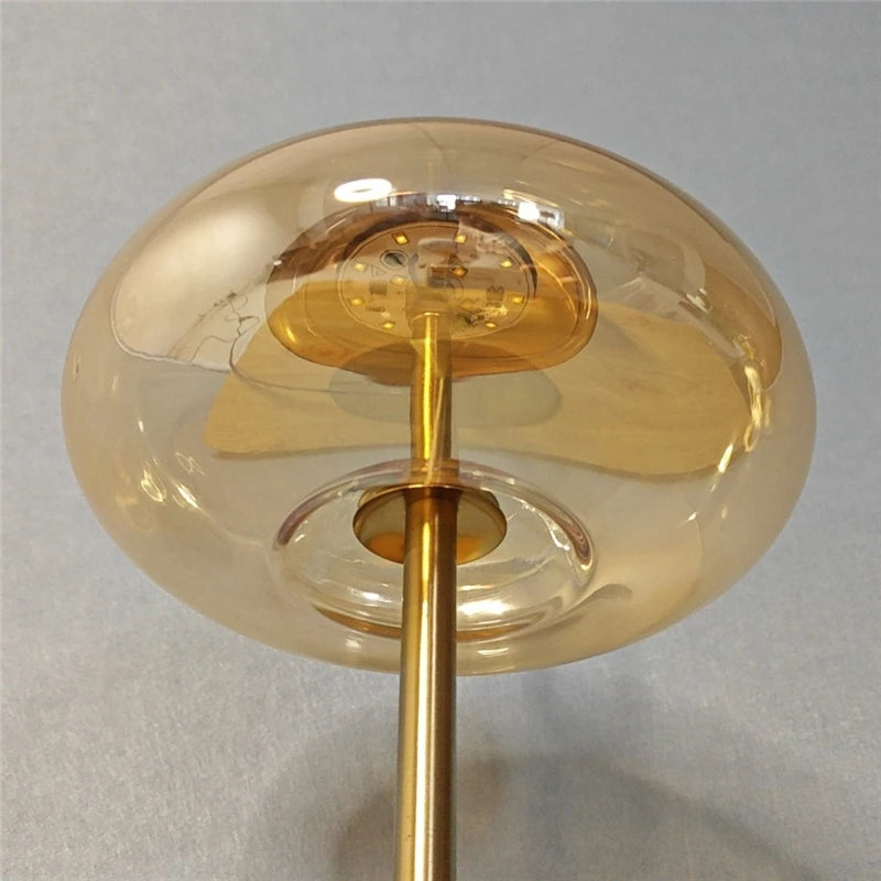 Minimalist glass designer floor lamp for modern interiors - vue 6 sur 8