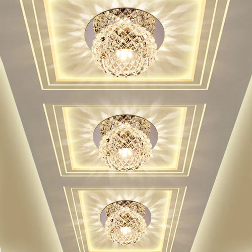 Modern crystal LED ceiling light for stylish interiors - vue 2 sur 10