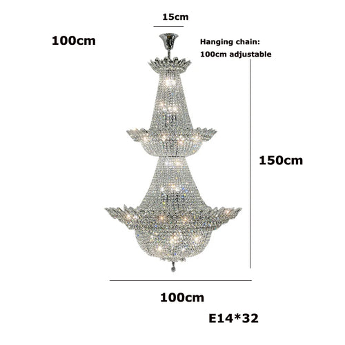 Dimmable LED K9 crystal chandelier modern design 2024
