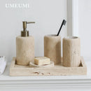 luxury travertine toothbrush holder for bathroom