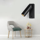 Wall light with directional cylindrical LED spotlight