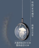 Modern LED crystal ball pendant light for interiors