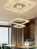 Modern minimalist crystal LED chandelier with elegant design