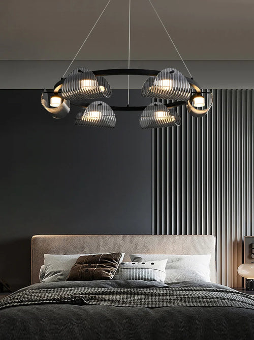 Creative glass and iron pendant light for interior decor - vue 5 sur 10