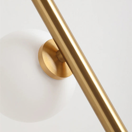 White glass globe floor lamp with 9 heads - vue 6 sur 7