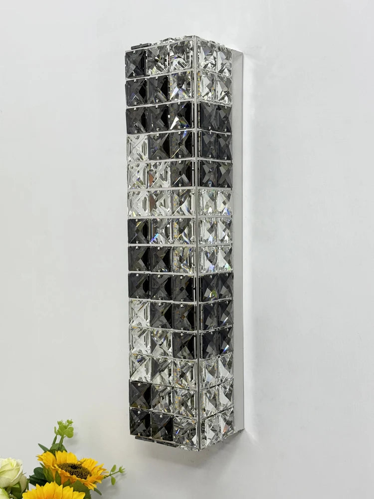 Creative stainless steel and crystal wall light