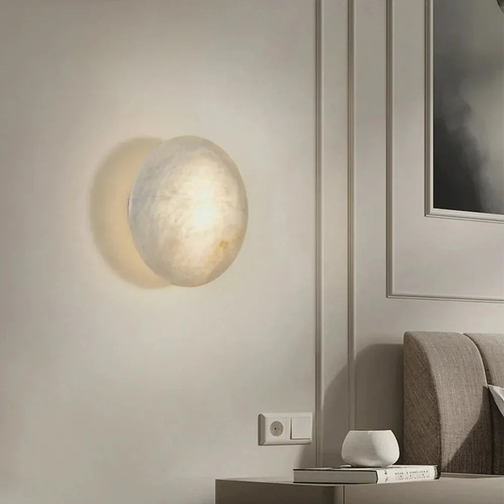Modern marble and copper wall light for interior decoration