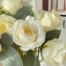Elegant artificial silk rose bouquet for bride and home decoration