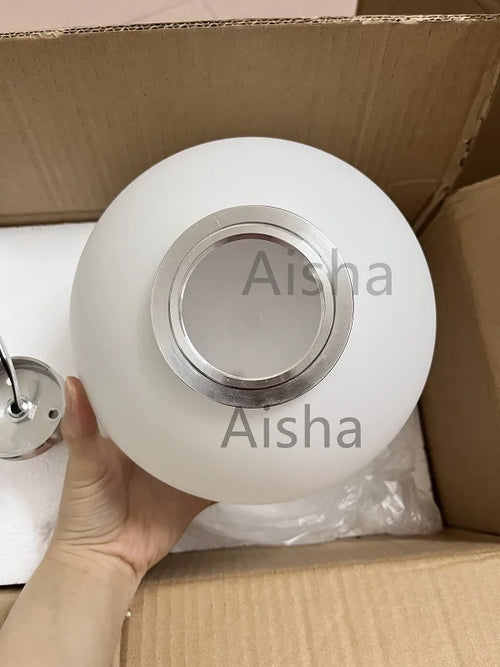 Minimalist glass LED wall light for indoor use - vue 6 sur 14