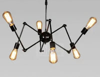 Adjustable industrial spider retro pendant light in iron
