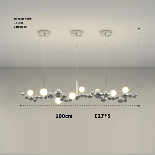 Art deco gold chrome LED pendant light for elegant interiors - vue 12 sur 16