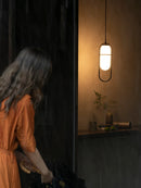 Modern industrial glass and metal chandelier for interior decor