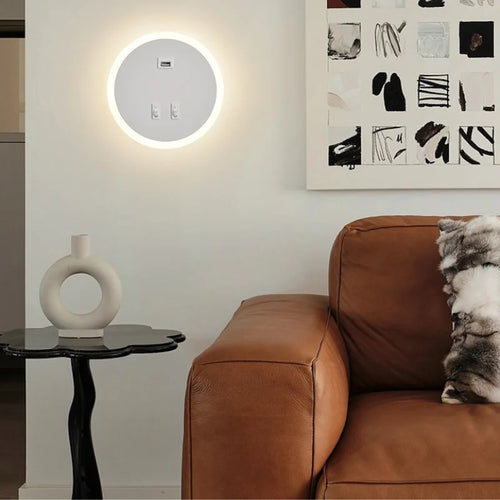 modern led wall light with usb port for mood lighting - vue 4 sur 8