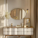 Brushed gold mirror with decorative metal frame