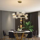 Modern glass chandelier with bubbles for elegant interiors