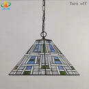 Tiffany style square glass chandelier for Nordic bar