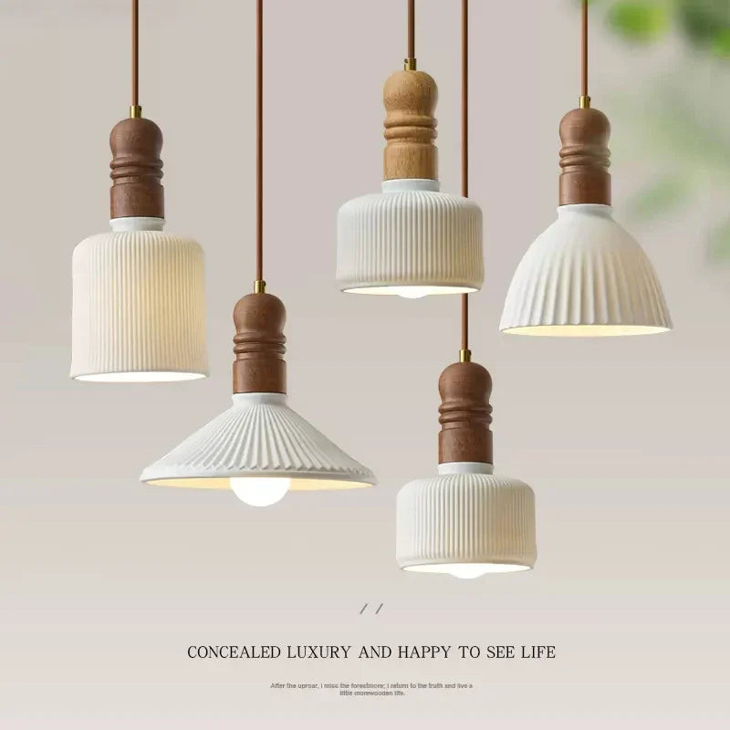 Nordic solid wood chandelier for interior decoration