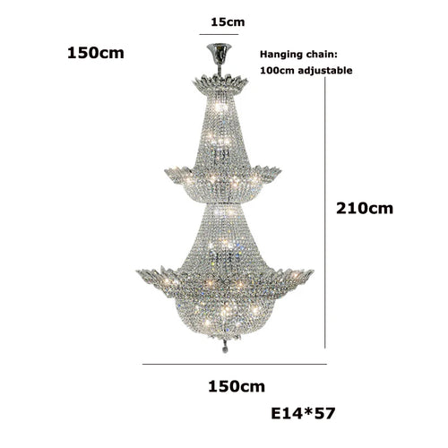 Dimmable LED K9 crystal chandelier modern design 2024 - vue 12 sur 16