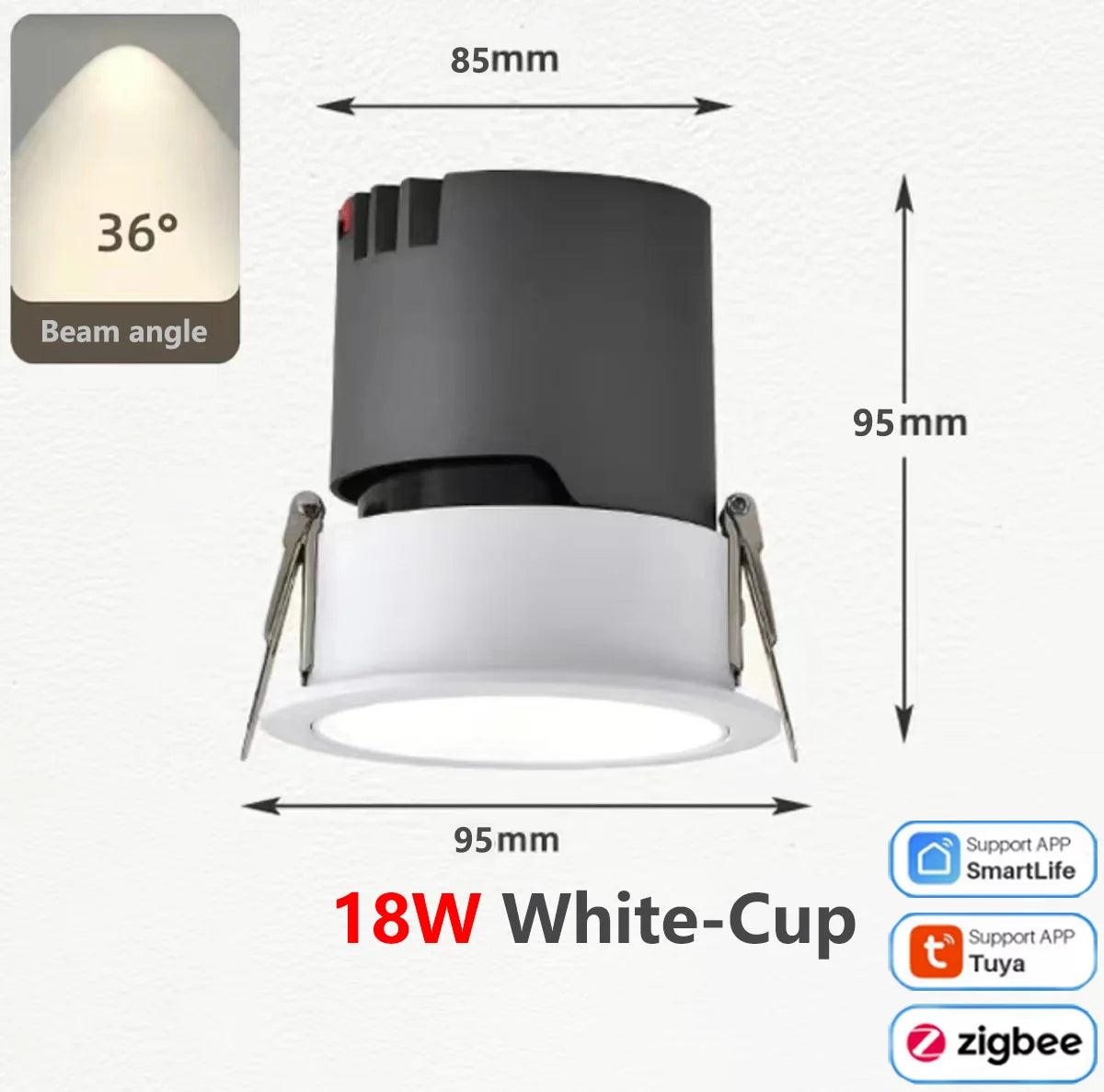 Zigbee aluminium dimmable COB LED spot - vue 14 sur 17