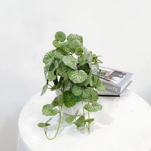 Artificial hanging plants begonia and silk fern vines - vue 4 sur 6