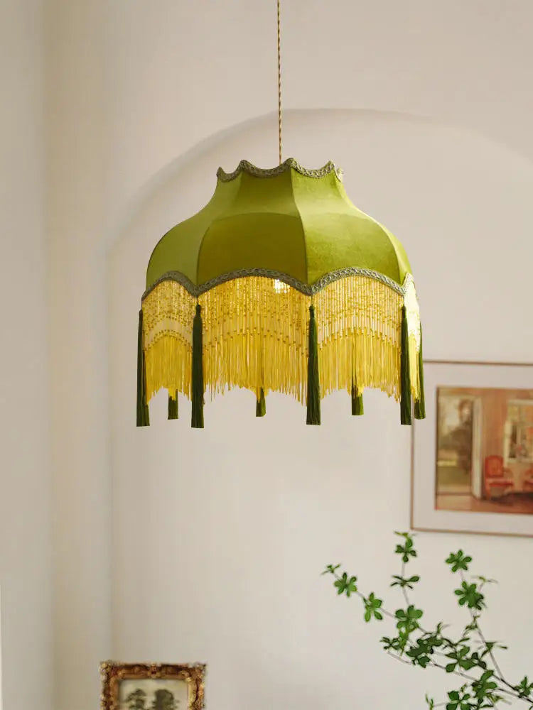 Vintage fabric tassel chandelier for interior decoration