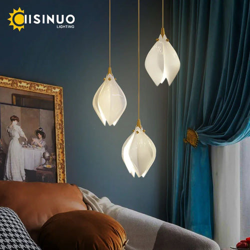 Magnolia ceramic chandelier - vue 3 sur 17