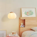 Modern natural wood pendant light cotton-shaped