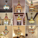 Mediterranean vintage Tiffany stained glass chandelier