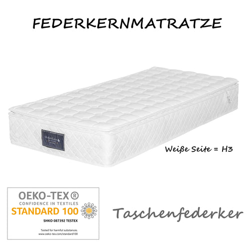 Spring Mattress, Cold Foam Double Mattress, with Spring Core &amp; Quilted Microfiber Cover, Ideal for Stomach Sleepers, Height 25cm - vue 7 sur 6
