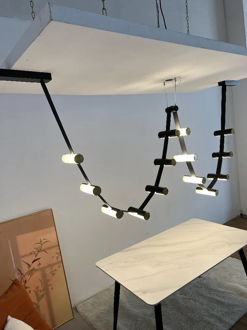 Nordic leather designer chandelier for decorative pendant lighting - vue 5 sur 6