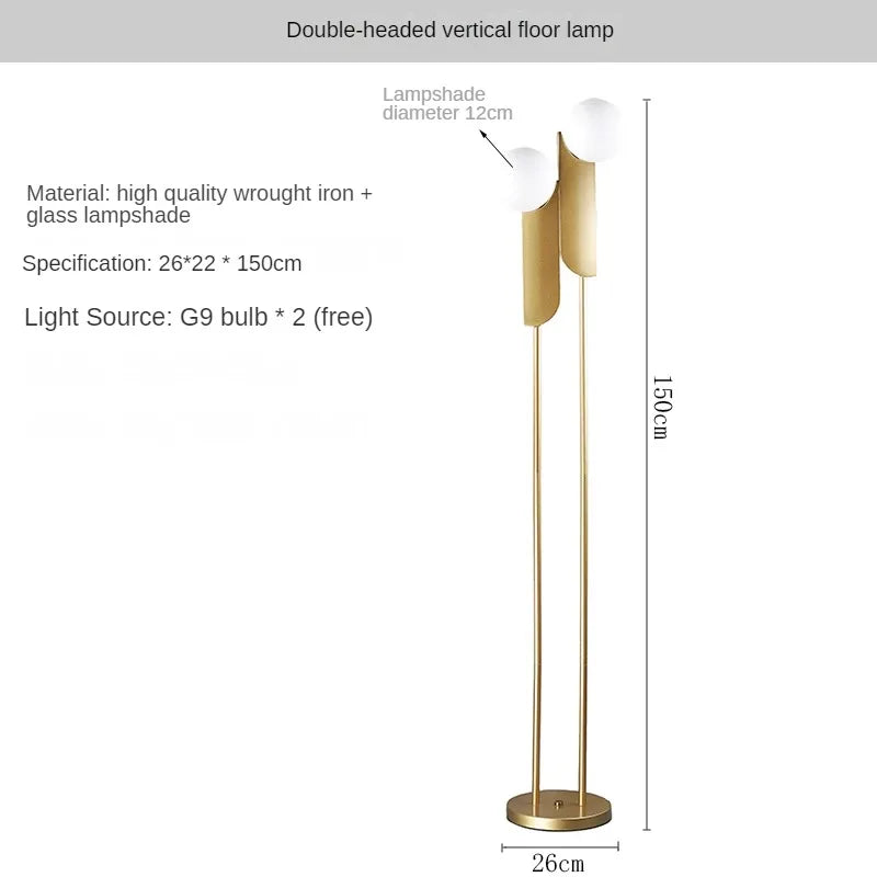 Modern double head glass globe lamp for elegant lighting