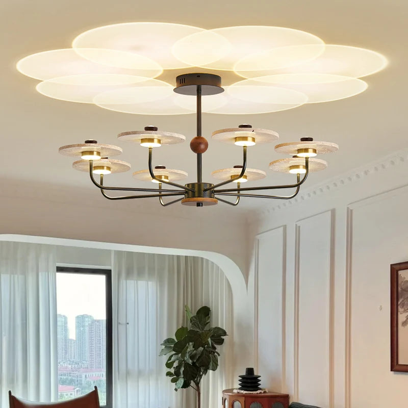 Retro natural stone pendant light for hotels and restaurants