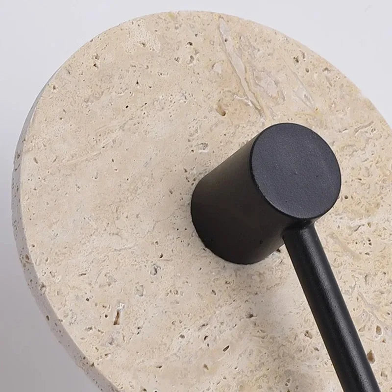 Japanese yellow travertine LED wall light for hotel and home decor - vue 6 sur 11