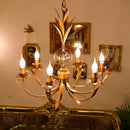 Vintage retro 6-arm iron chandelier for nostalgic lighting