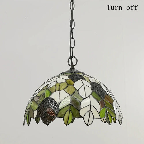 European style art glass maple leaf pendant light for restaurant - vue 7 sur 6
