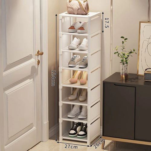 stackable and adjustable space-saving shoe organizer