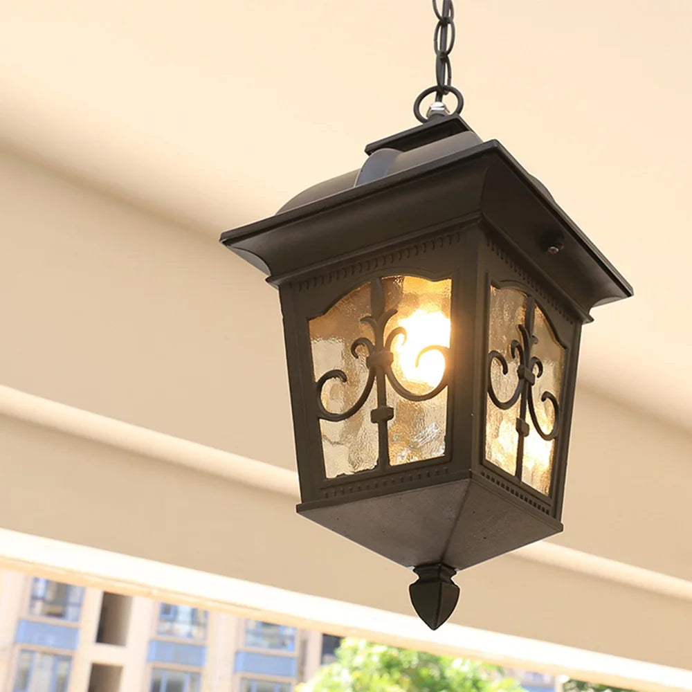 Vintage outdoor pendant light for patio and corridor lighting