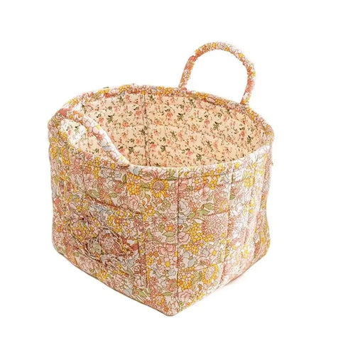 Pastoral style washable fabric storage basket stackable multi-use - vue 16 sur 16